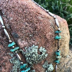 Turquoise and silver necklace